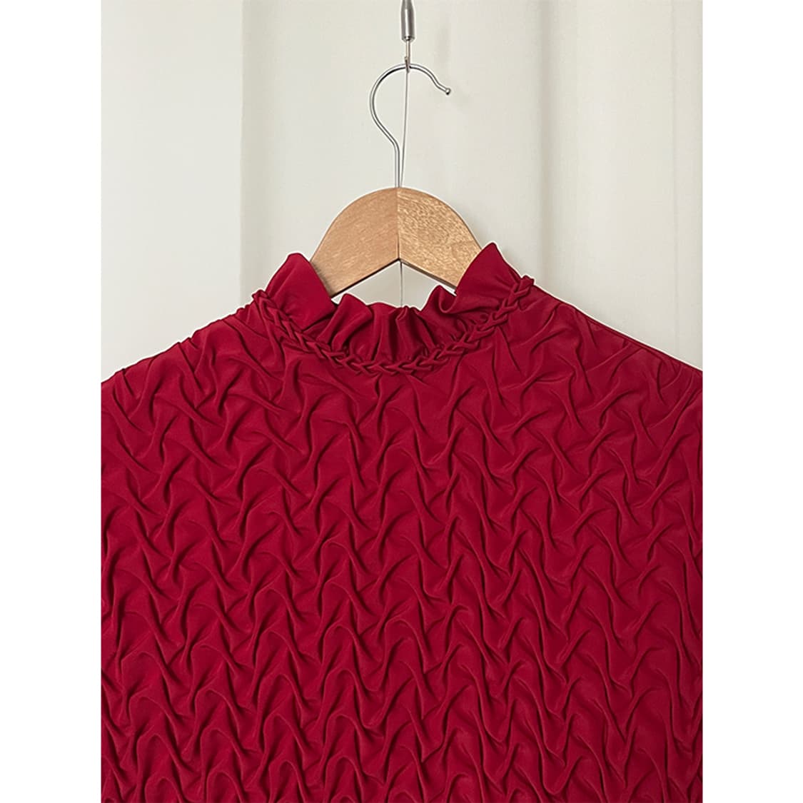 Red wrinkle blouse 상품이미지7