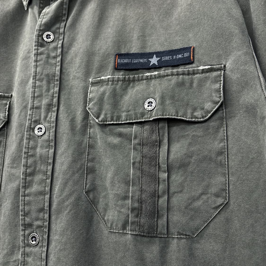 할리데이비슨 밀리터리 모티브 플랩포켓 헤비코튼 필드셔츠 N1183 상품이미지5