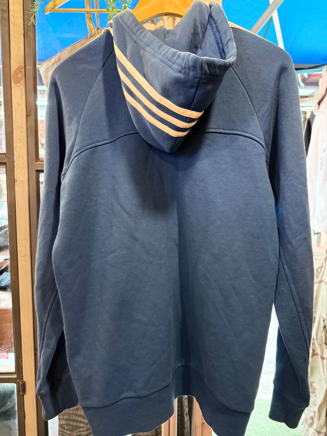 아디다스 블루 삼선 후드집업 상품이미지4