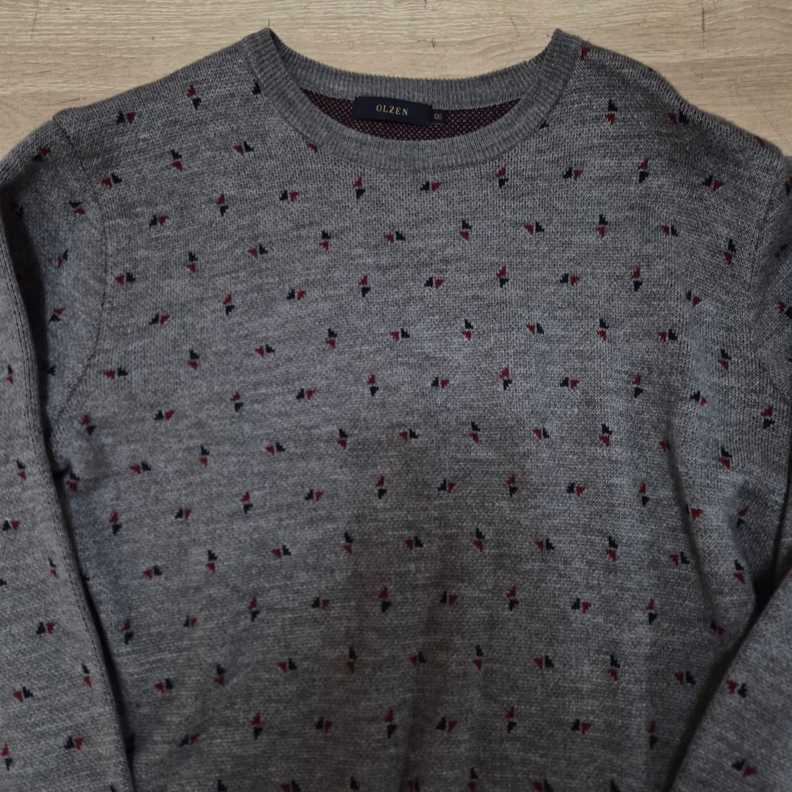 올젠 멀티 패턴 모직 라운드 니트 L(100) 상품이미지2