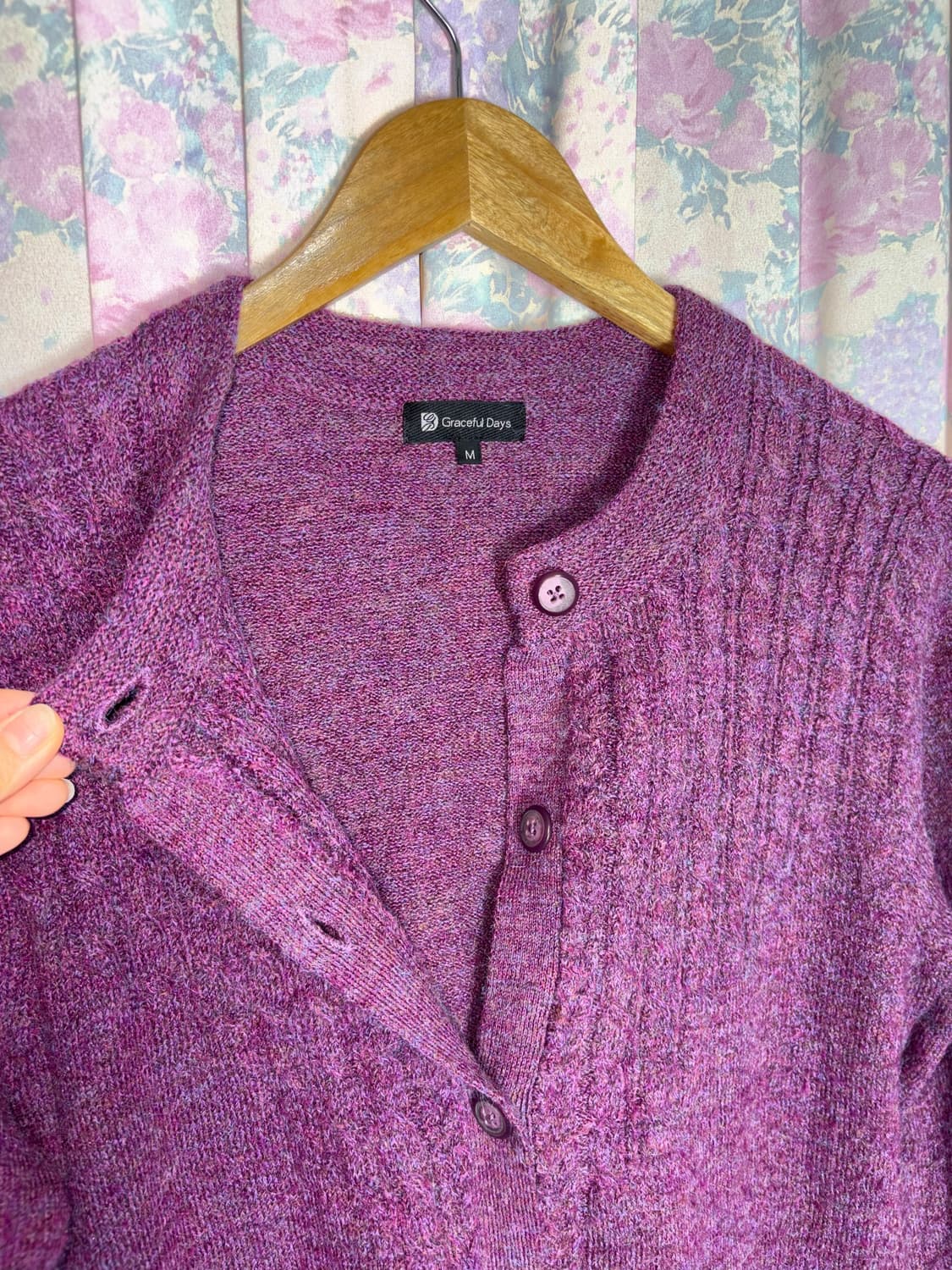 퍼플 보카시 니트 가디건 상품이미지8
