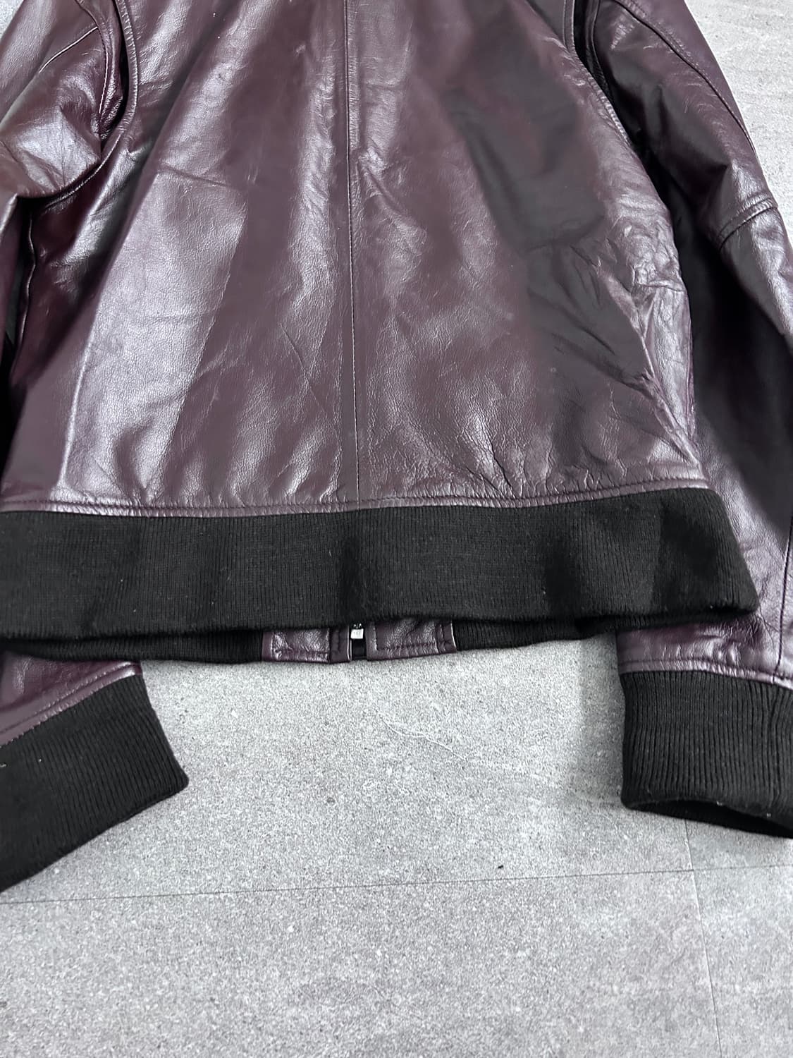 00’s JPN 버건디 고트스킨 봄버 자켓 상품이미지6