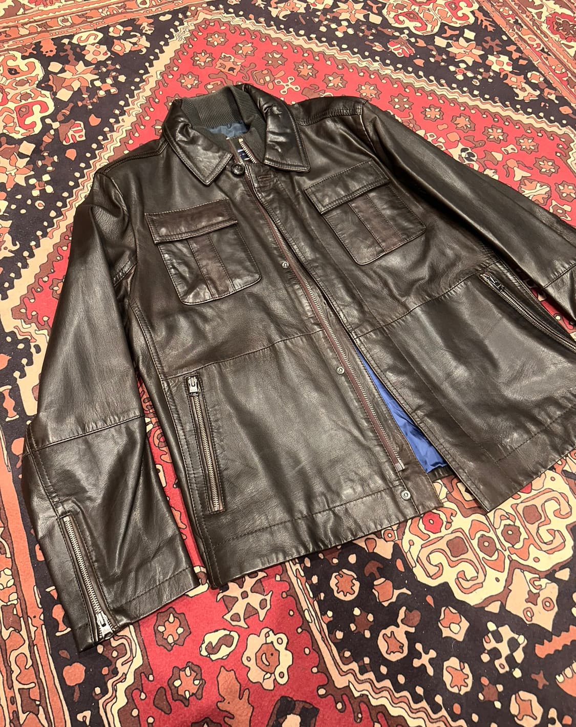 ( L ) 타미힐피거 가죽자켓 양가죽자켓 바이커자켓 레더자켓  상품이미지5