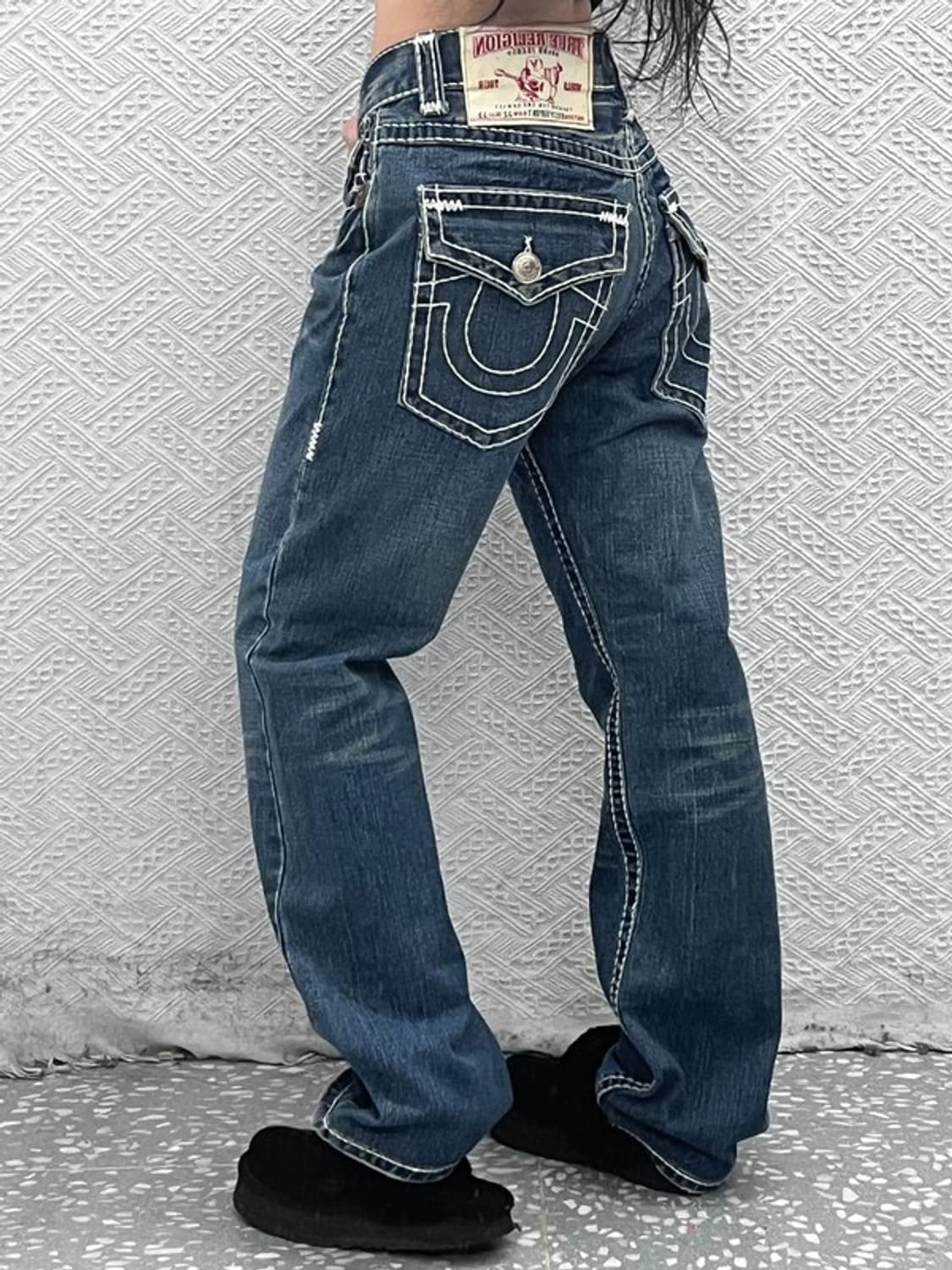 트루릴리전 빌리슈퍼티 키치 캐주얼 스티치 데님팬츠 32인치 C08630 상품이미지1