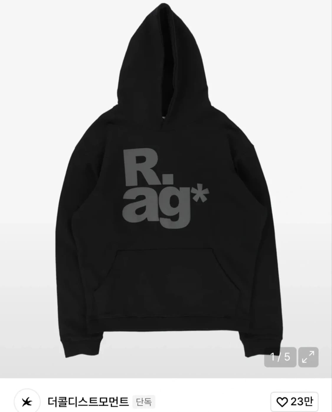 더콜디스트모먼트 RAG 후드티 블랙 L 상품이미지1