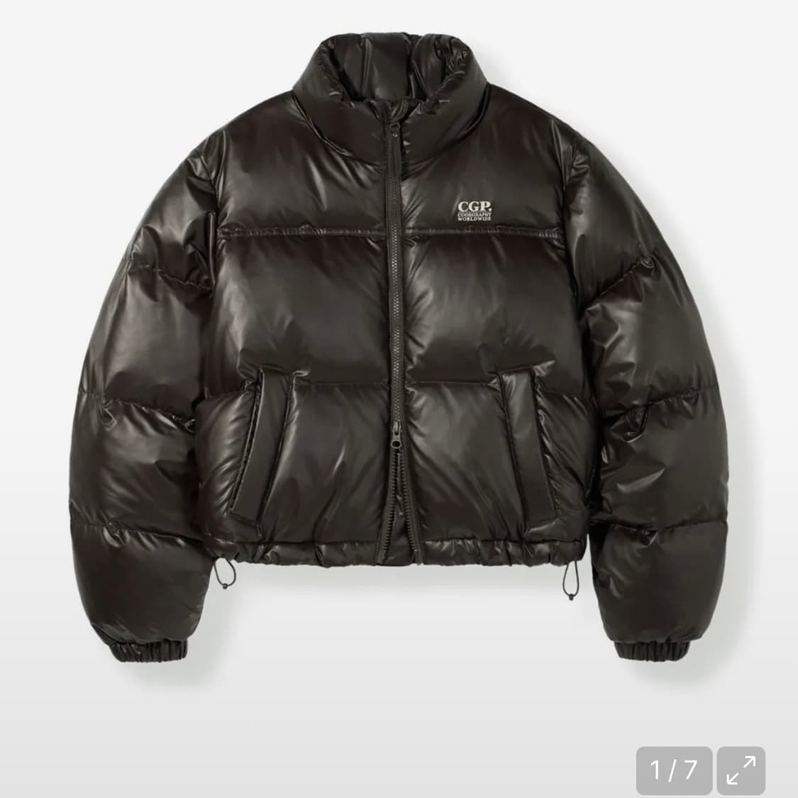 코드그라피 RDS 글로시 덕다운 푸파 숏패딩 브라운 M 상품이미지1