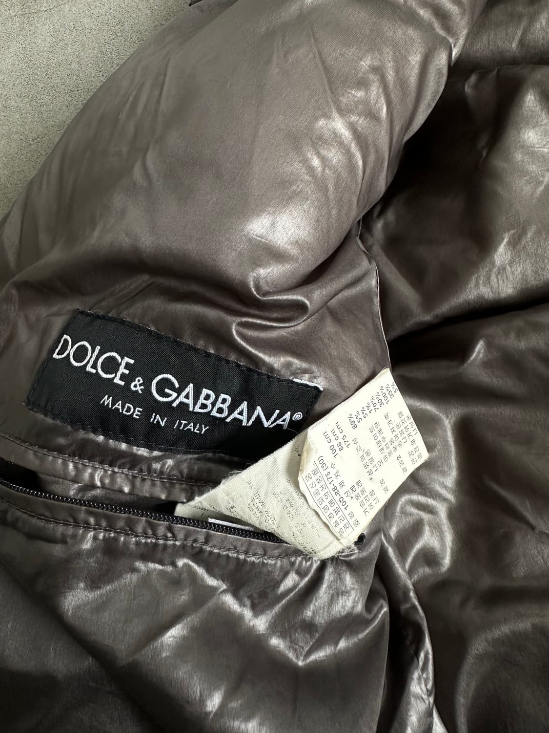 돌체앤가바나 2000s 애쉬그레이 패디드 봄버 자켓 상품이미지8