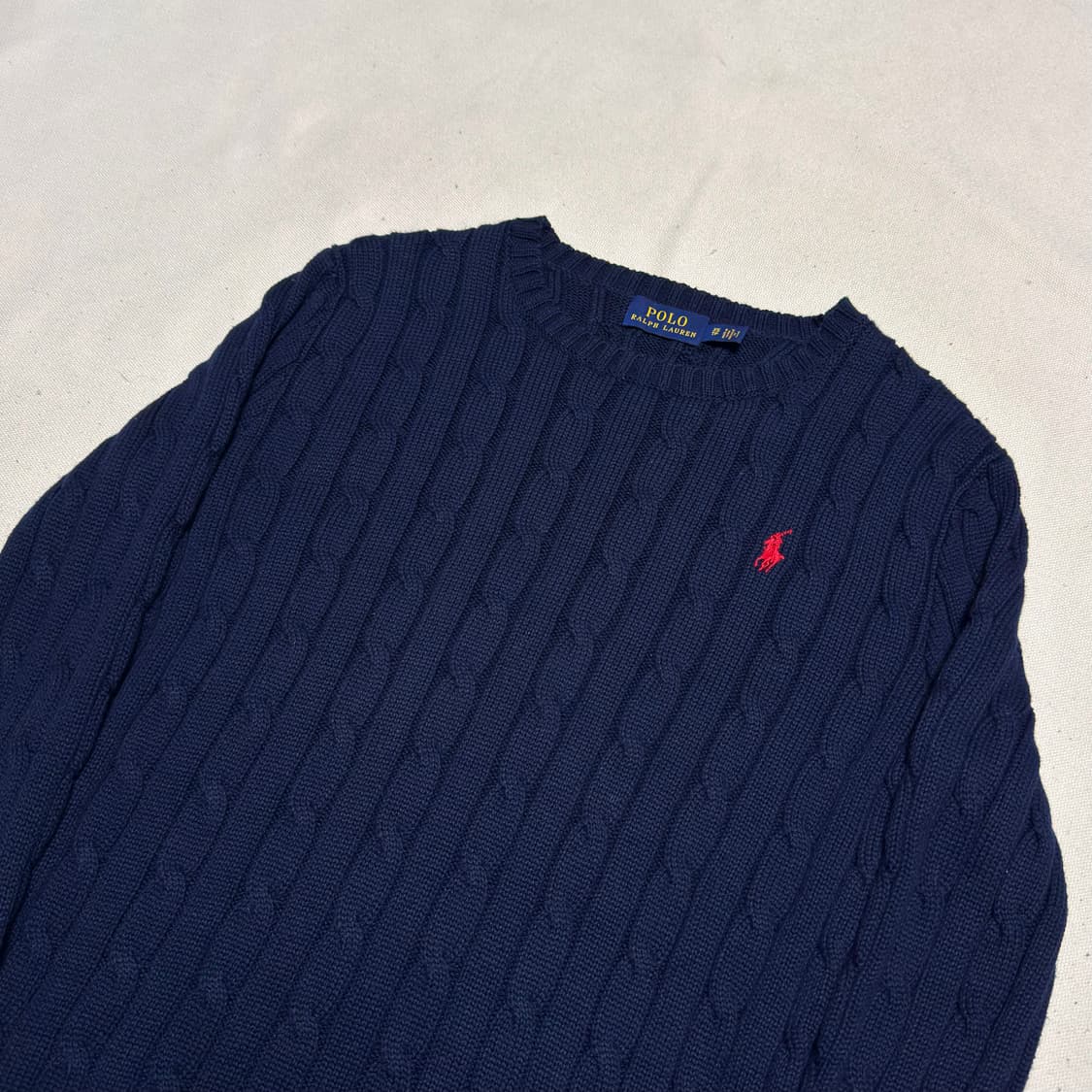 XS 폴로랄프로렌 여성용 네이비 케이블 니트 상품이미지1