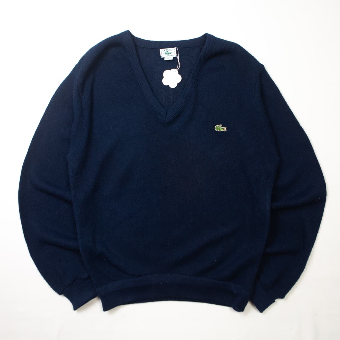 80s IZOD 라코스테 아크릴 브이넥 니트 네이비 상품이미지1