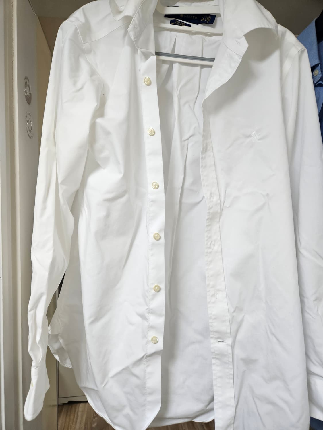 랄프로렌 화이트로고 남성셔츠 이지케어 코튼스트레치 14 1/2 32/33 상품이미지1