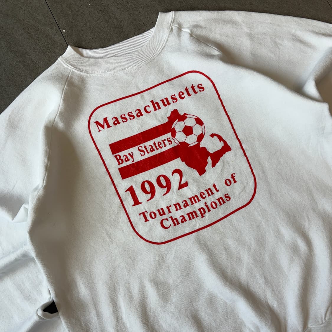 90s 90년대 미국 생산 빈티지 화이트 스웻셔츠 상품이미지2