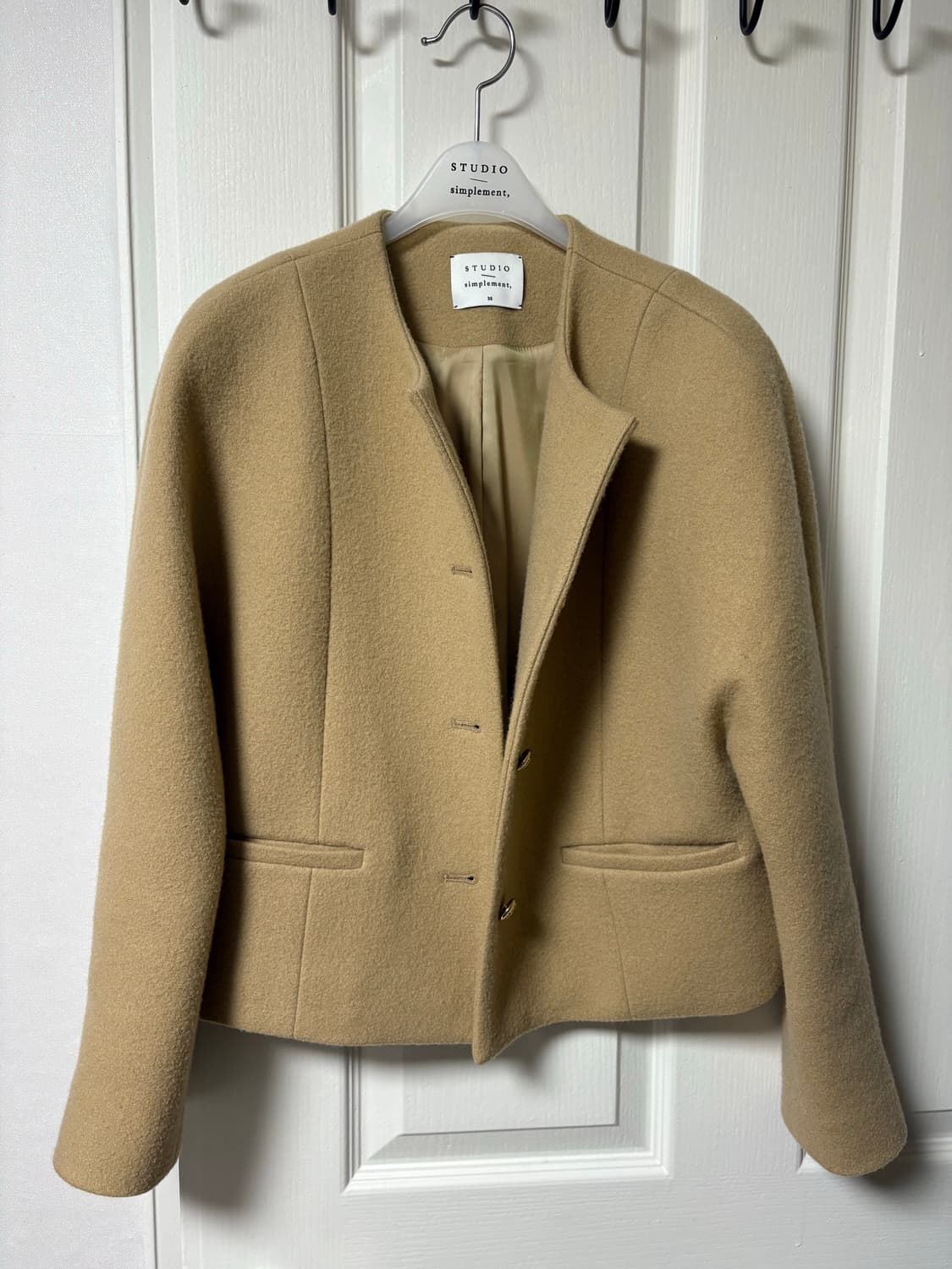 스튜디오 심플멍 - Manon Cropped Jacket Beige (정 상품이미지7
