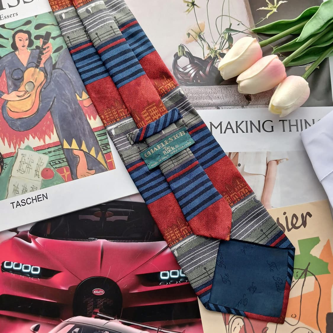 타이렉 찰스튼 실크 건축 실루엣 넥타이 9.6cm A등급 A18664
 상품이미지3