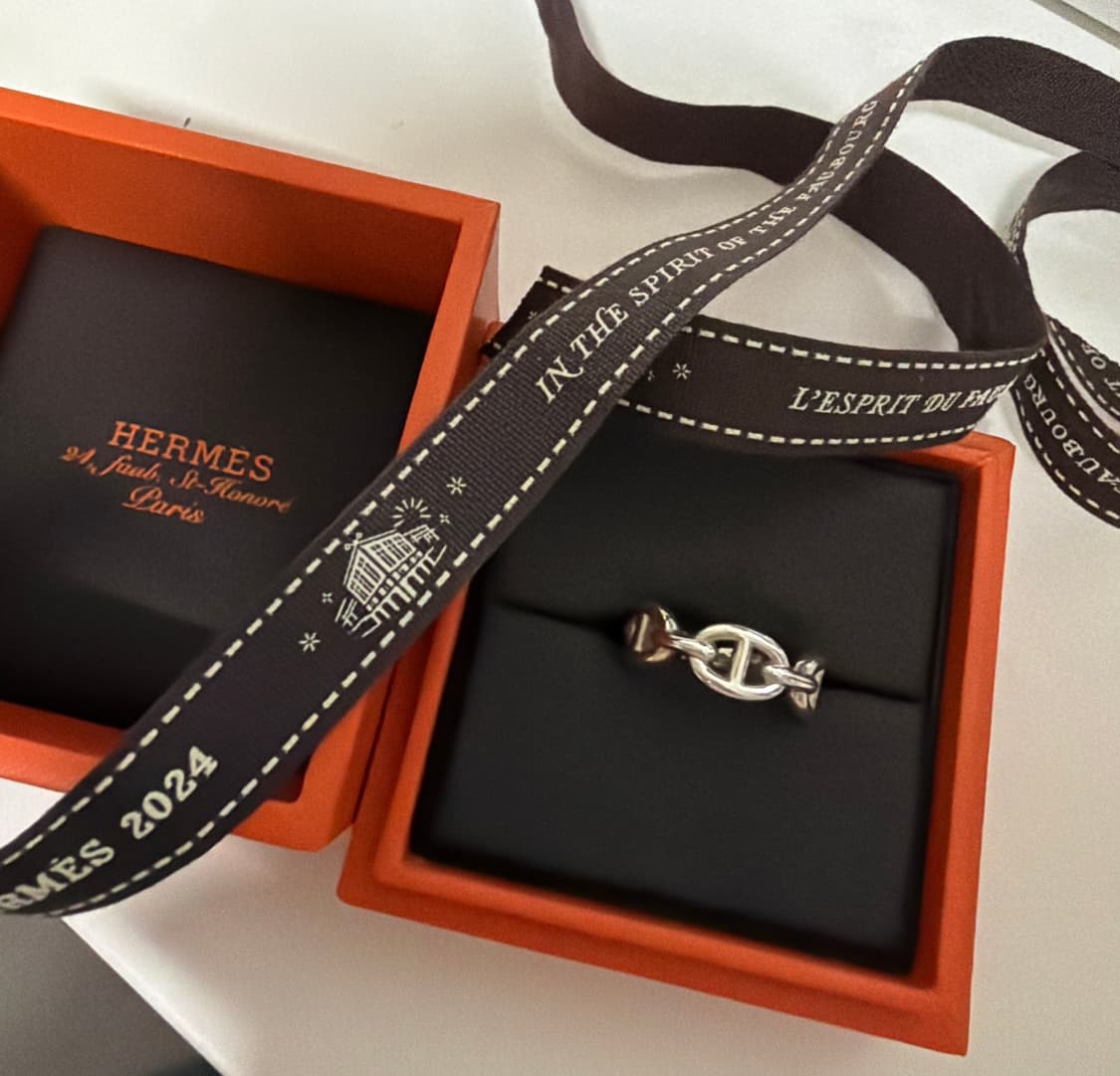 [크림발, 상태아주좋음] 에르메스 스몰 샹달 엔체이니 링 스털링 54호 상품이미지1