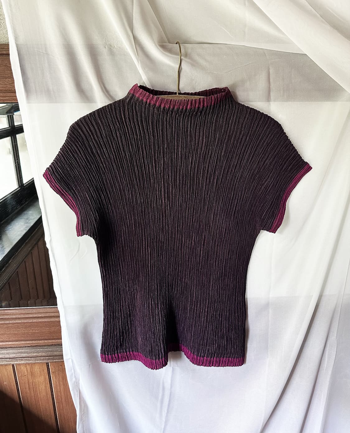 JPV short-sleeve pleated mockneck 상품이미지5