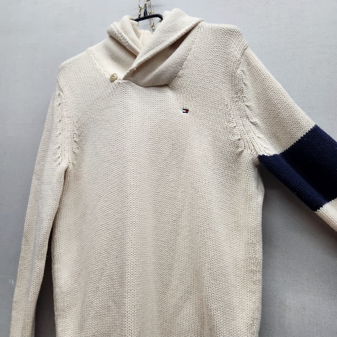타미힐피거 로고 숄카라 코튼/울 혼방 니트 S(M) 상품이미지3