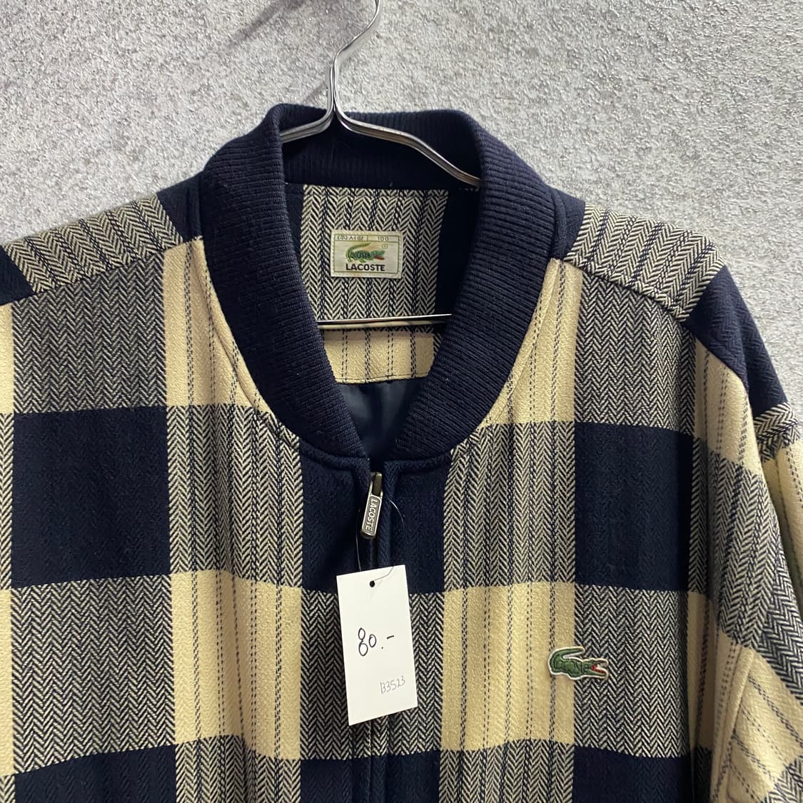 라코스테 울 체크 블루종 자켓 B3523 상품이미지3