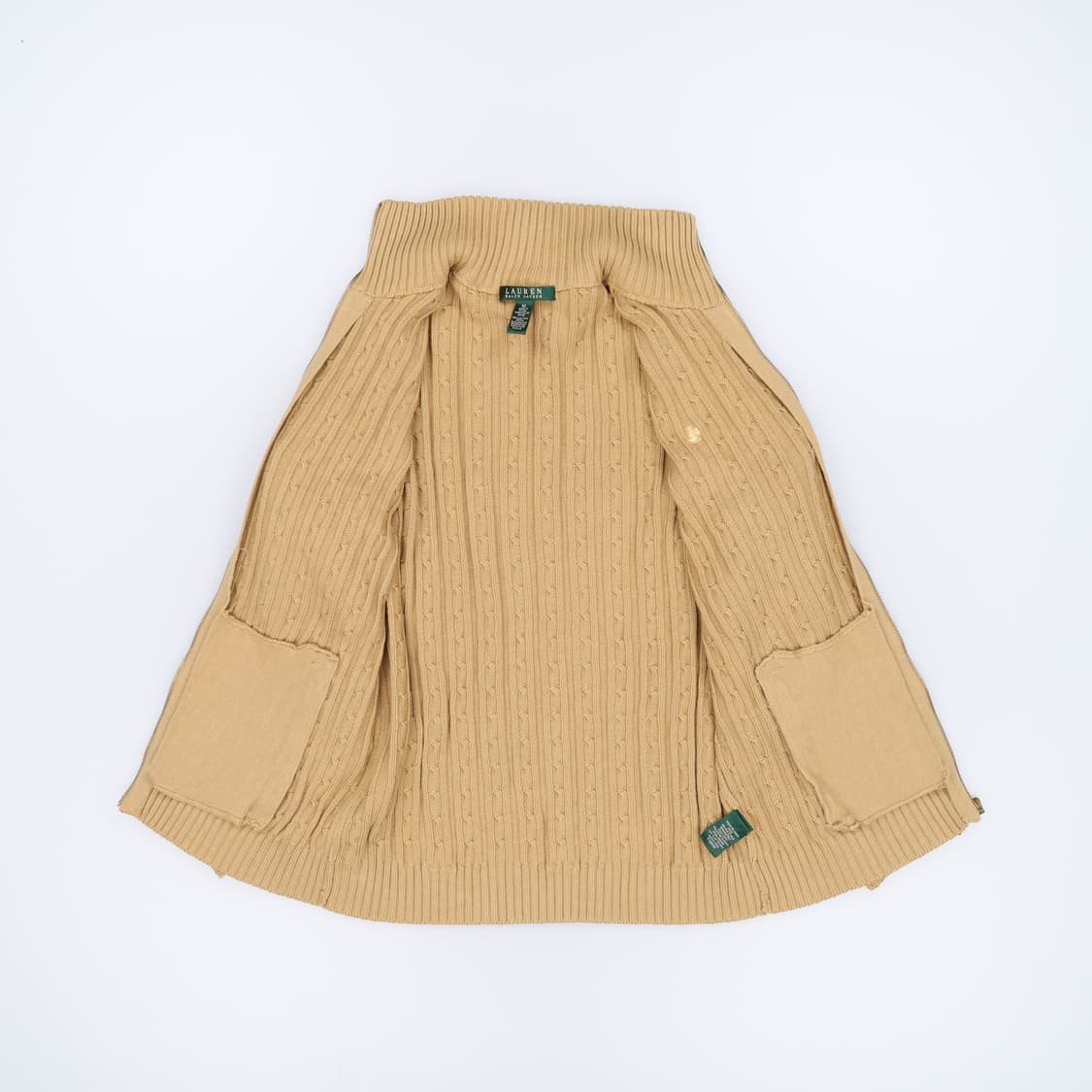 M 로렌 랄프로렌 여성 케이블 니트 집업 자켓 4188 상품이미지3