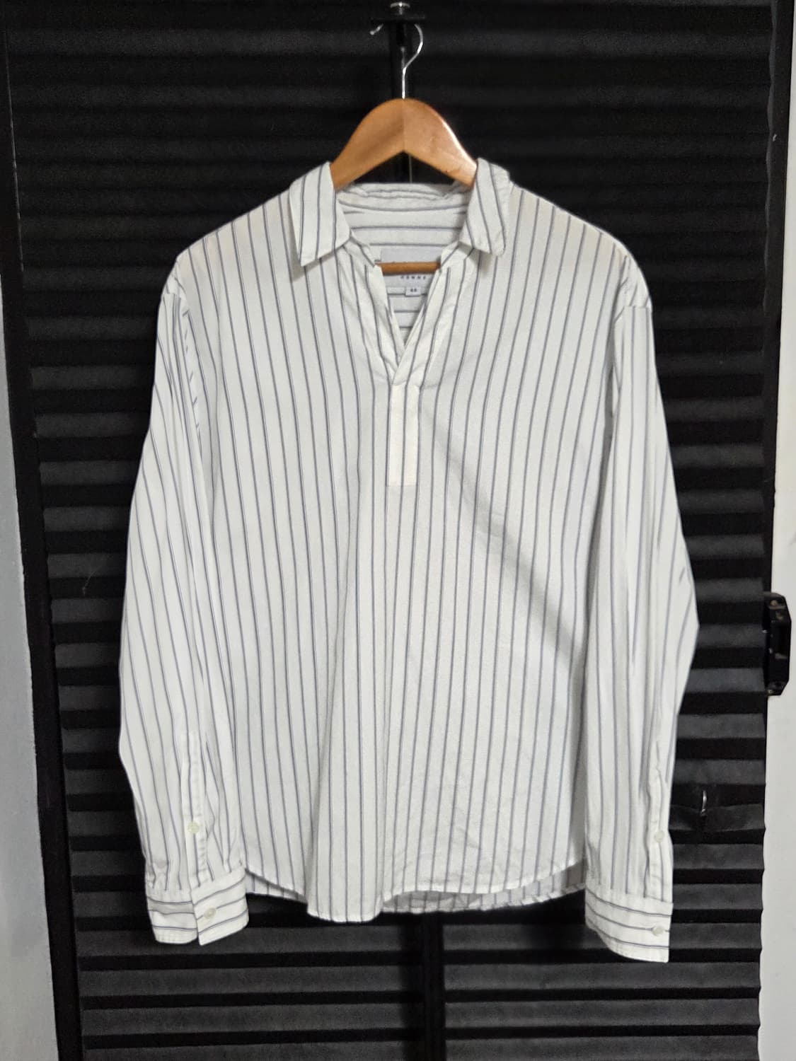 (정품) [솔리드옴므] 스트라이프 하프 풀오버 셔츠 | 00157 상품이미지1