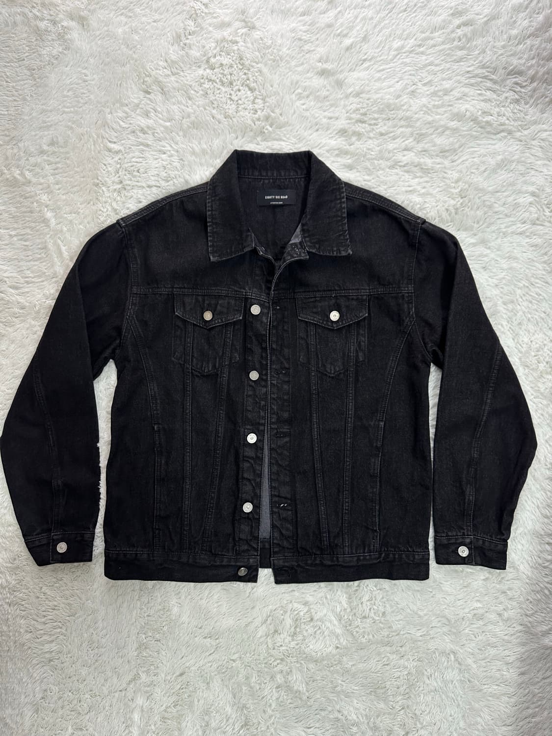 86road Washing denim jacket (Black) M 상품이미지1