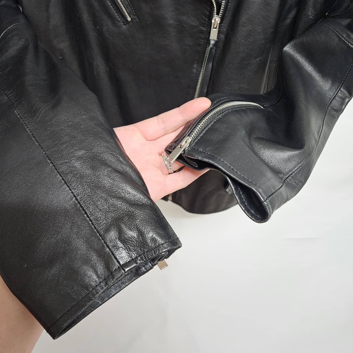 더아이잗콜렉션 램스킨 양가죽 레더자켓 44 상품이미지5