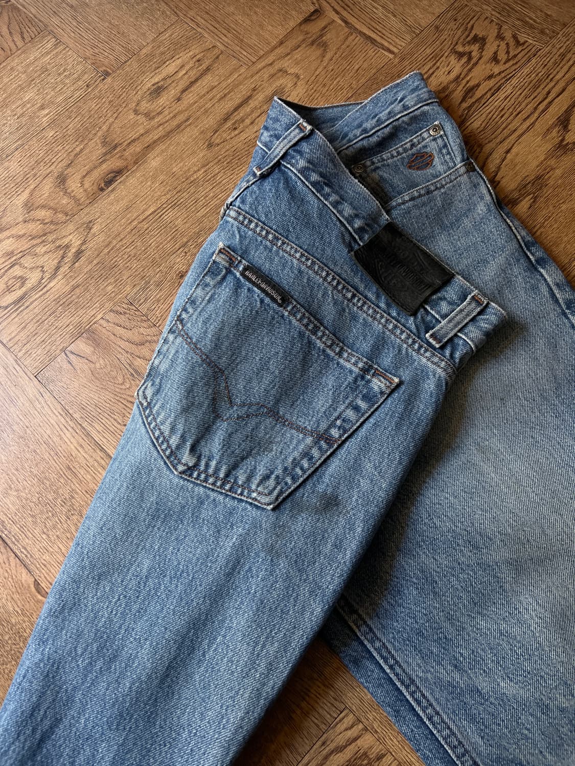 [36]할리데이비슨 빈티지 워싱 스트레이트 데님 팬츠 상품이미지7