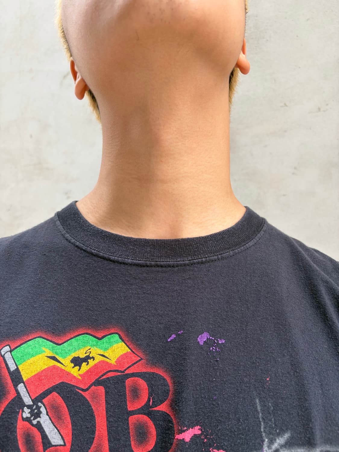 00‘s Bob Marley rap print faded T-shirt 상품이미지5