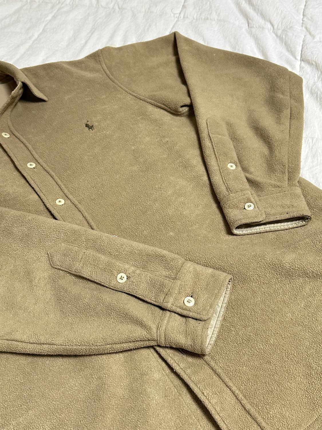 90s JP 빈티지 폴로 플리스 셔츠 라지  상품이미지6