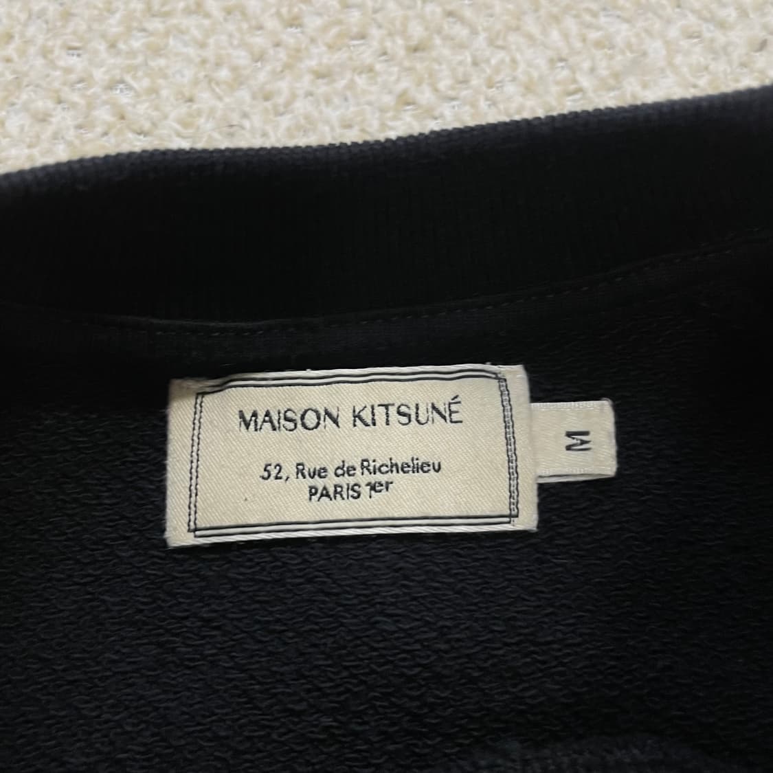 메종키츠네 더블 모노크롬 폭스 헤드 맨투맨 블랙 상품이미지4