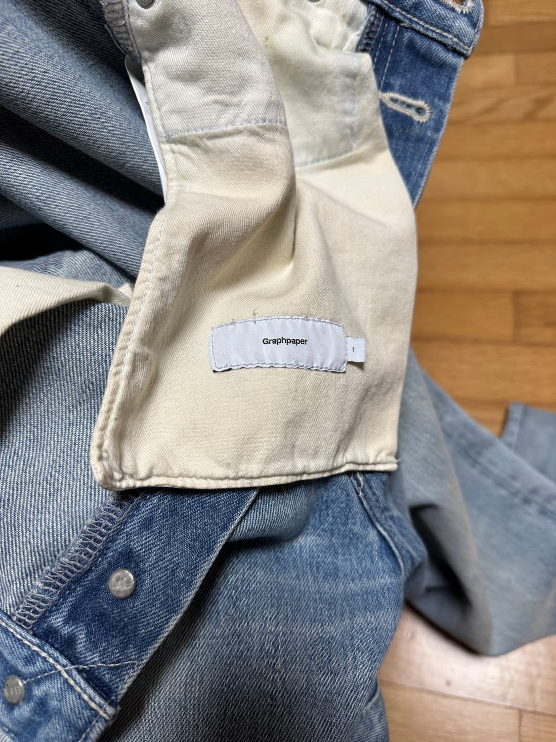 [1]24ss 그라프페이퍼 셀비지 데님 라이트페이드 상품이미지7