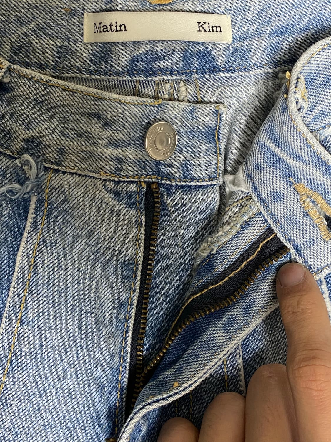 마뗑킴 커팅 루드 데님팬츠 S 상품이미지4