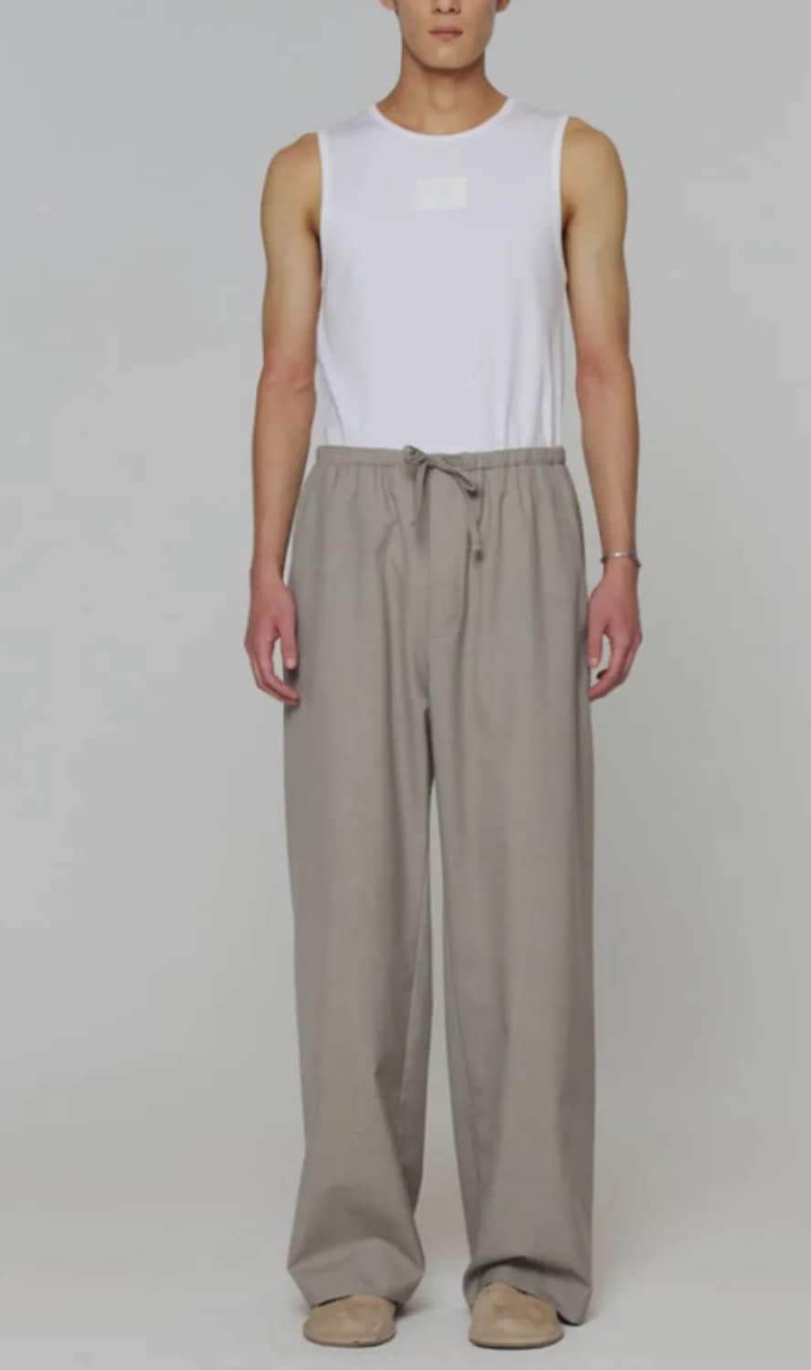 아모멘토 25SS울 밴딩 팬츠 베이지 (M) 상품이미지2