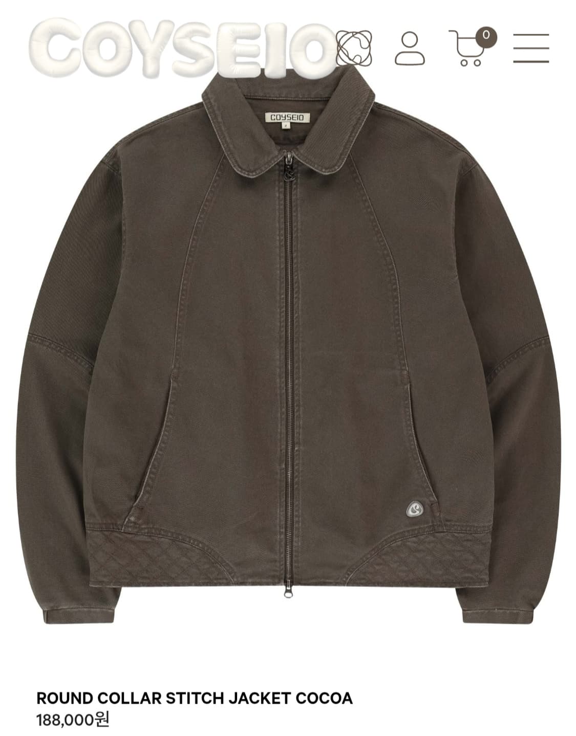 구해요)) 코이세이오 라운드 카라 스티치 자켓 코코아 상품이미지1