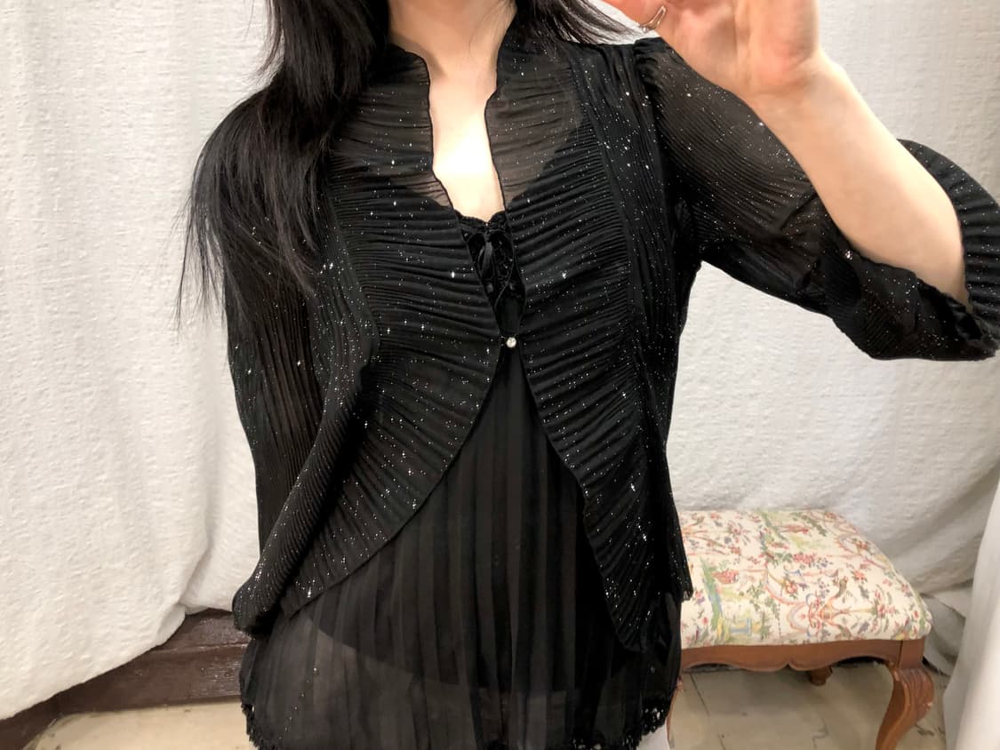 Sparkle see-through cardigan 상품이미지1