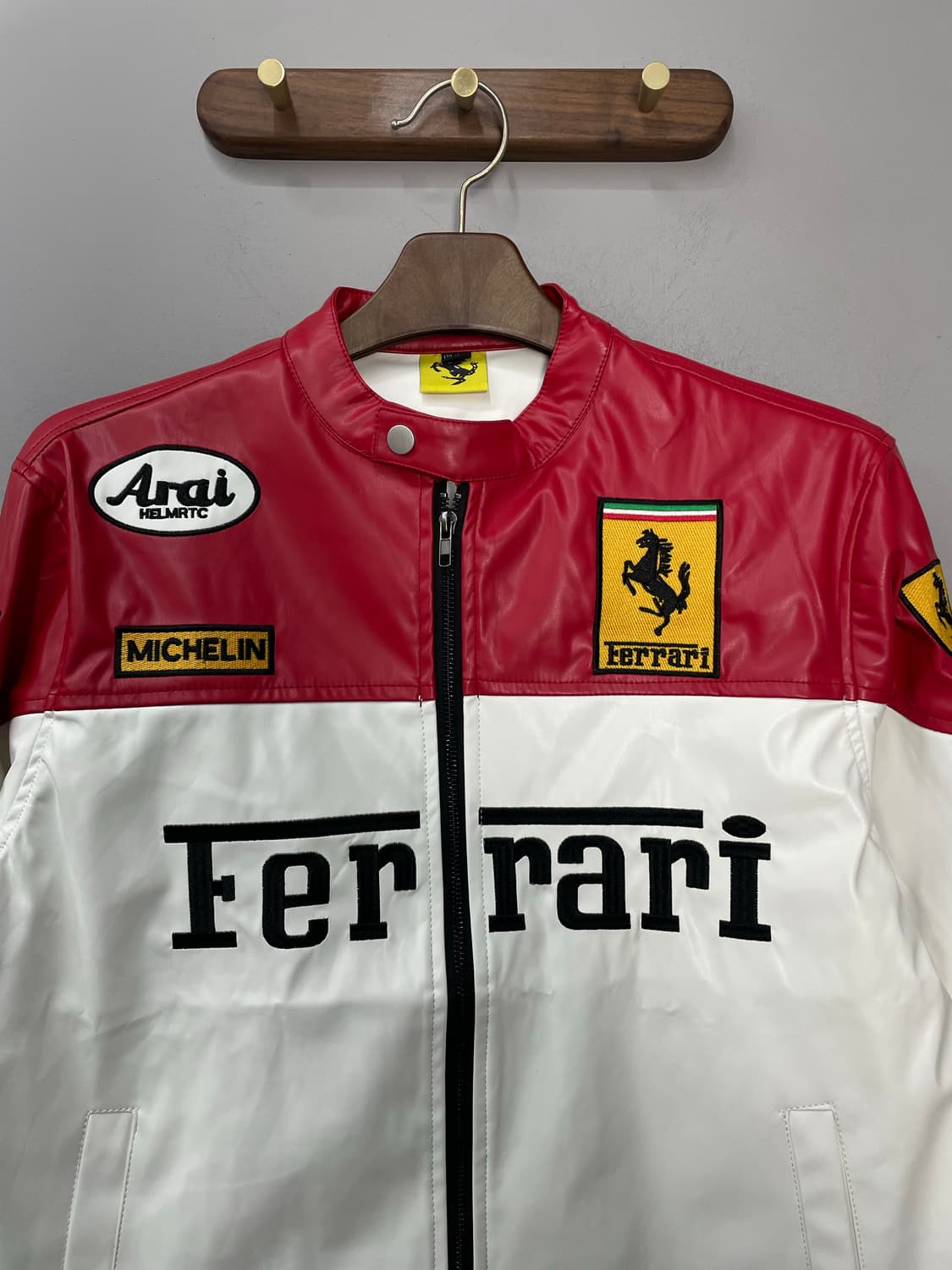 페라리 F1 자수로고 레드 레더자켓 H1840 상품이미지3