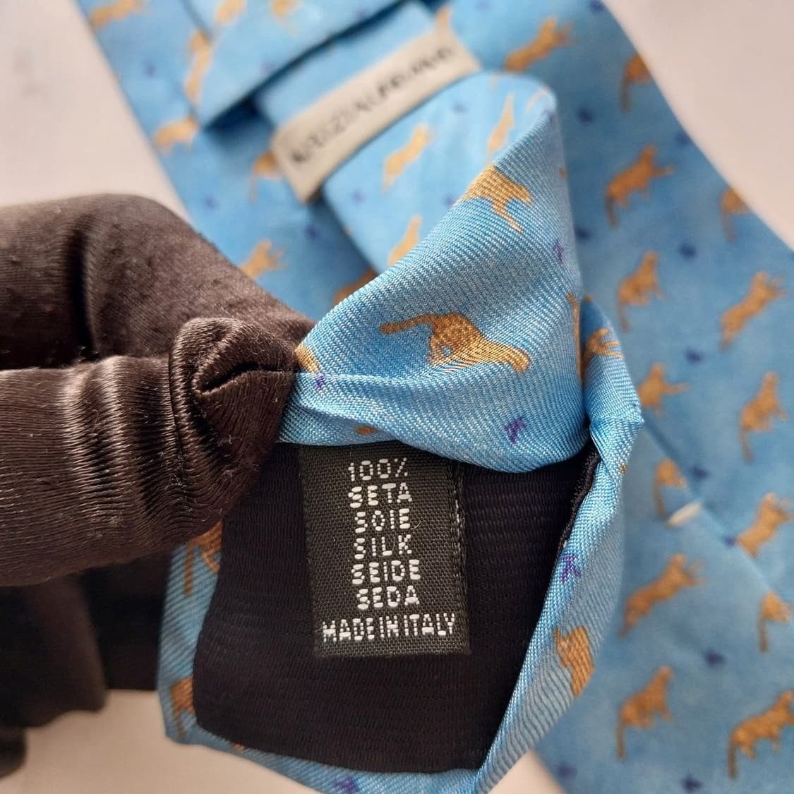 크리지아 실크 스카이블루 치타&K 넥타이 9.5cm A+등급 K1518
 상품이미지10