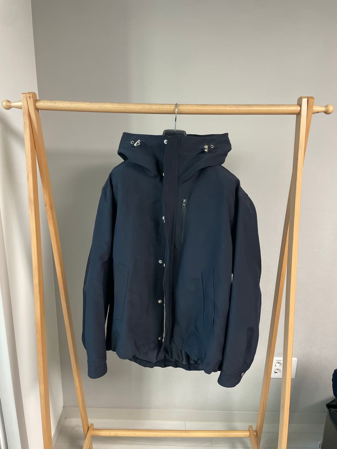 Siiido 디자인 라인 후드 점퍼 (네이비) 상품이미지2