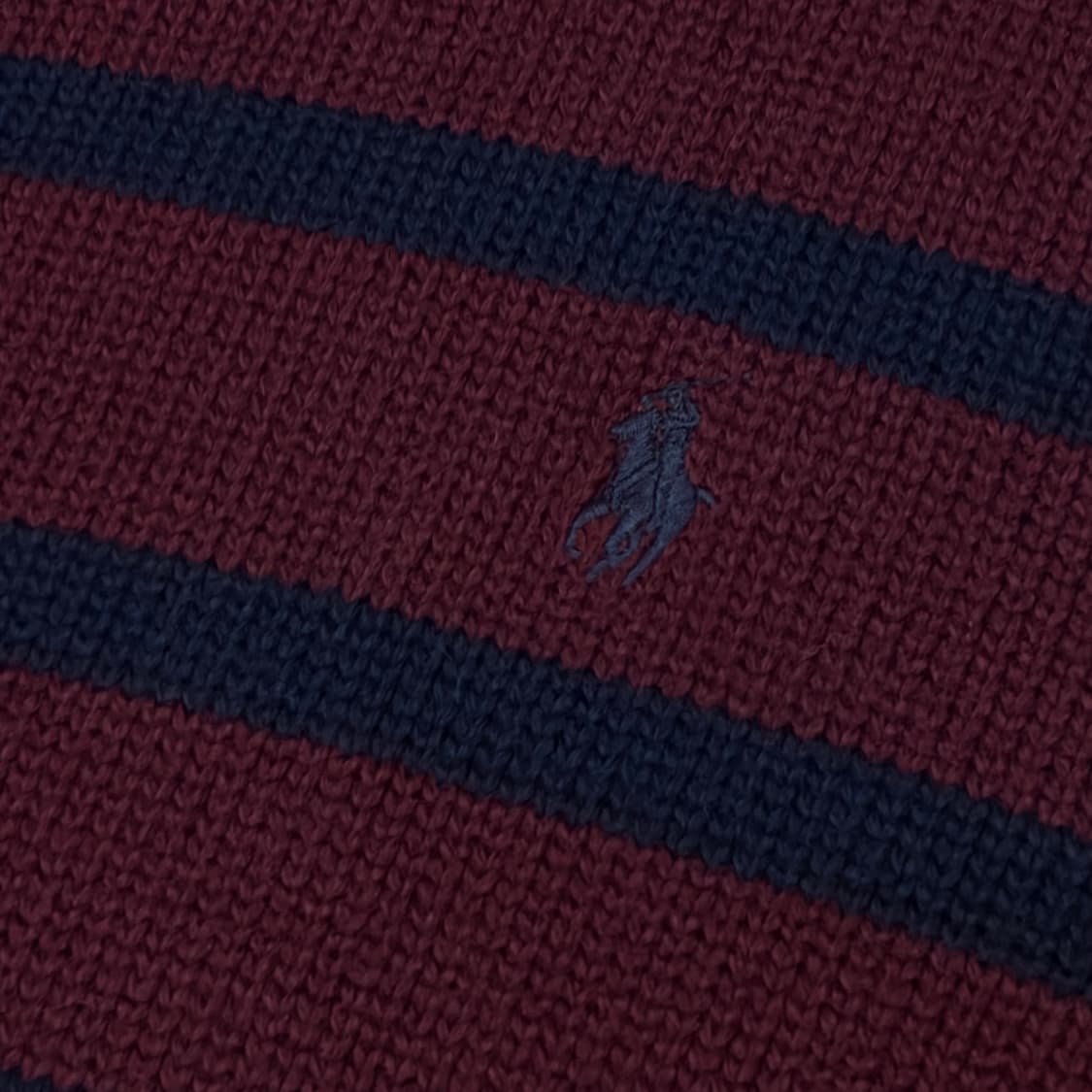 90s USA 빈티지 폴로랄프로렌 스트라이프 단가라 헤비코튼 니트 상품이미지4