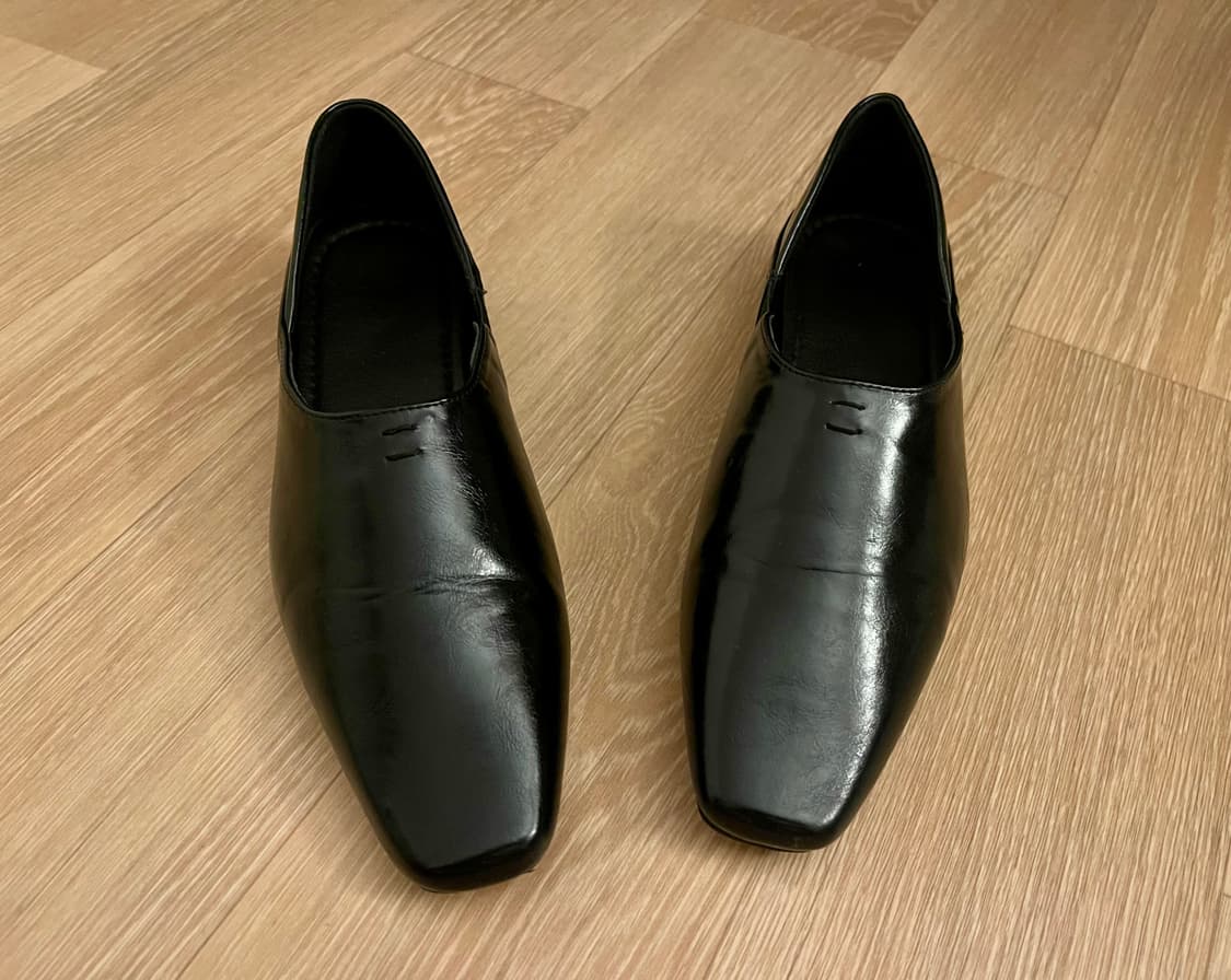 도매택/스퀘어 토 사이드 밴딩 플랫 (38/240) 상품이미지2