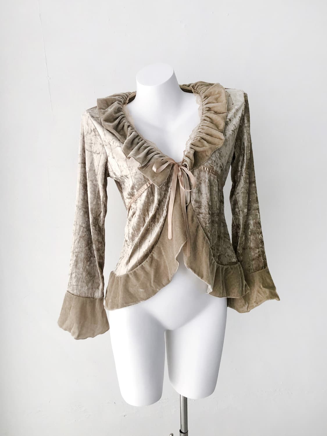 velvet frill cardigun  상품이미지2