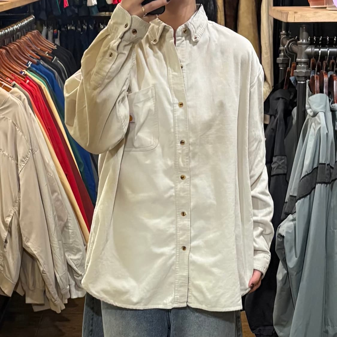 [HI] Carhartt 칼하트 코듀로이 긴팔셔츠 화이트 상품이미지2