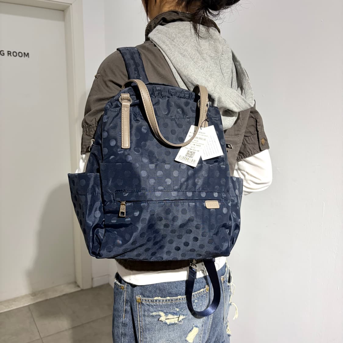 Y'SACCS 요지 야마모토 도트 백팩 가방 상품이미지1