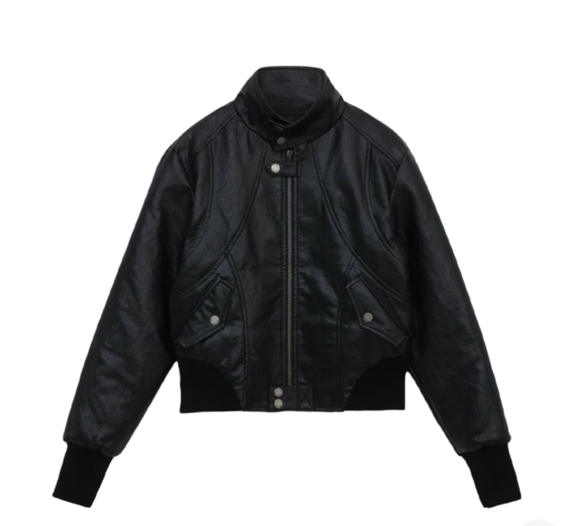 보헤미안서울 하이넥 모토 자켓 블랙 상품이미지1