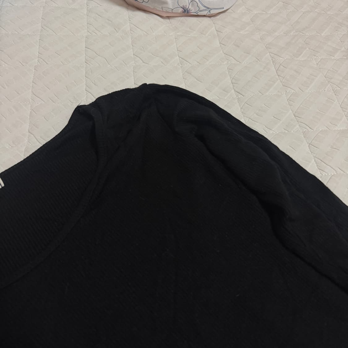 U넥 골지긴팔티 블랙 상품이미지2