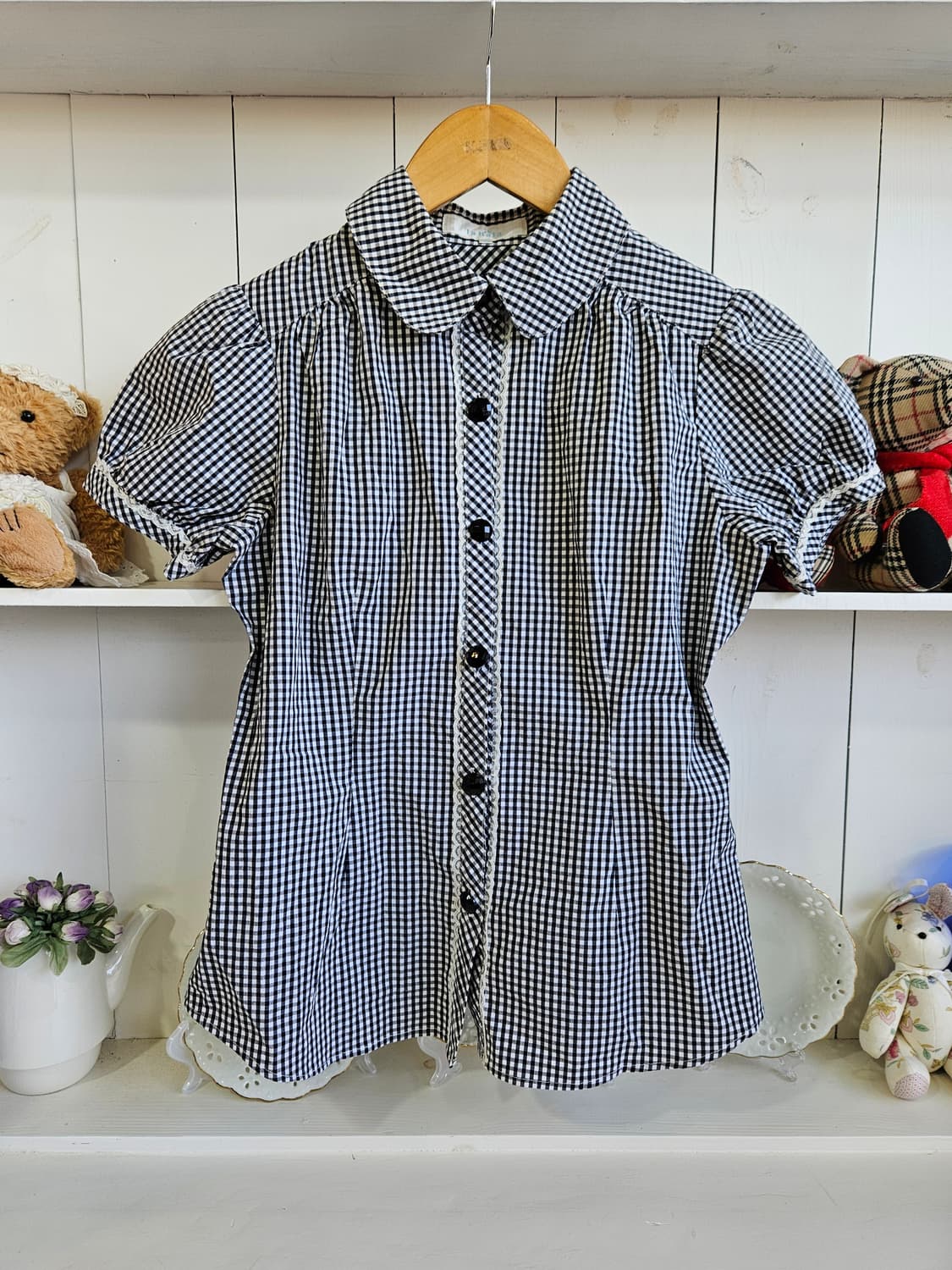 (la Bala) 깅엄 체크 블라우스 상품이미지1