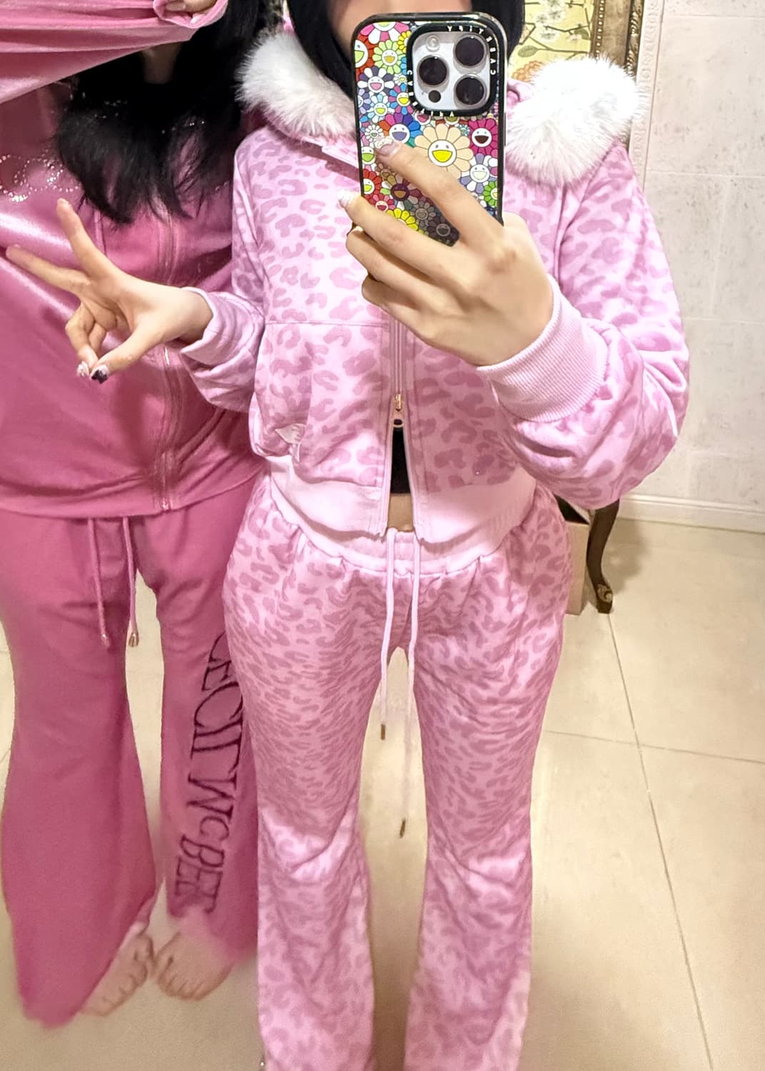 오네갸루 히메갸루 핑크 호피 트레이닝 세트 상품이미지1