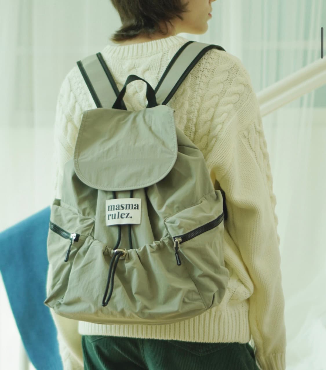 마스마룰즈 스트링 플랩백팩 그레이 상품이미지1