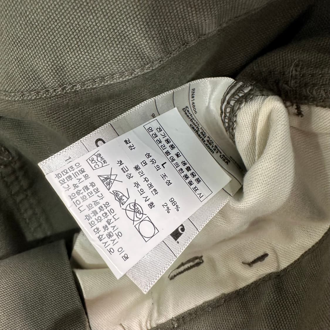 칼하트 카키 카펜터 반바지 상품이미지7