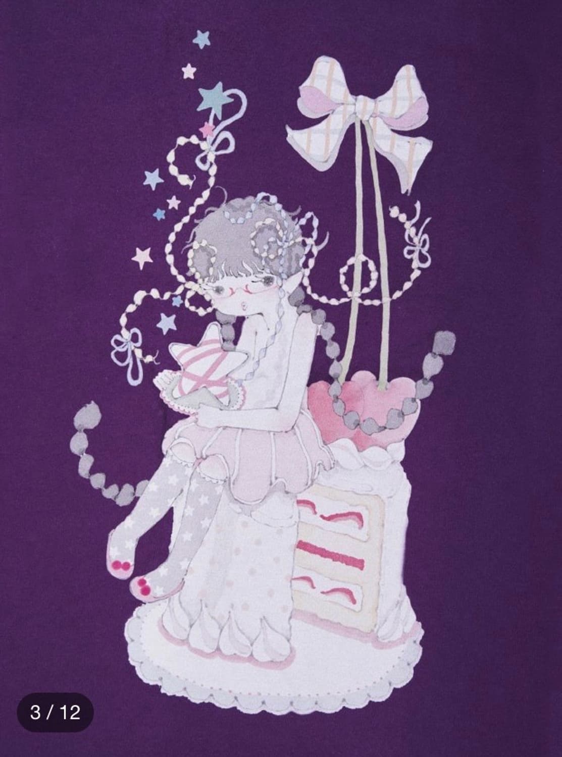 스튜디오 알로이 DREAM PEORIES T-SHIRT (PURPLE) 상품이미지3