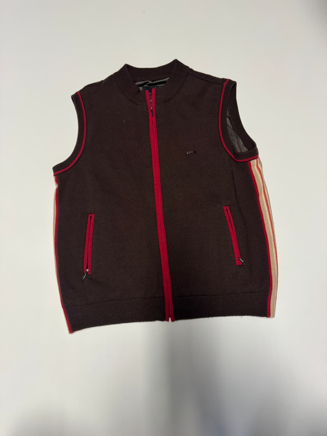 여성 닥스 daks 골프 방풍 니트 집업 베스트 M 브라운 상품이미지1